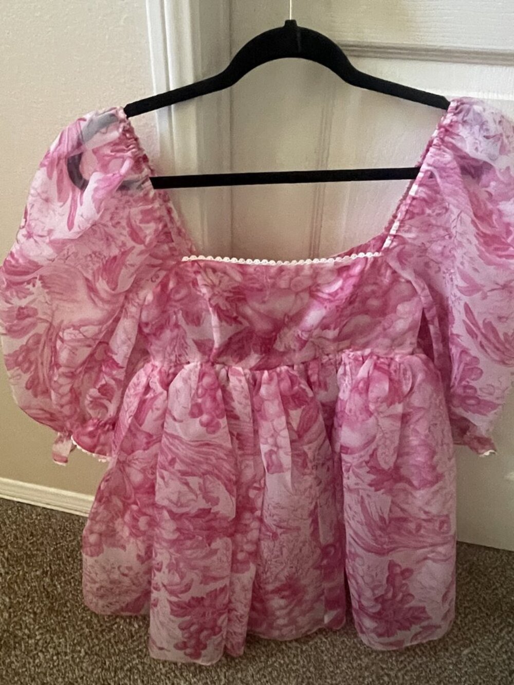 Selkie Toile Lace Puff Dress